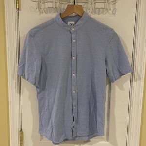 Zara Slim Fit Short Sleeve Dress Shirt